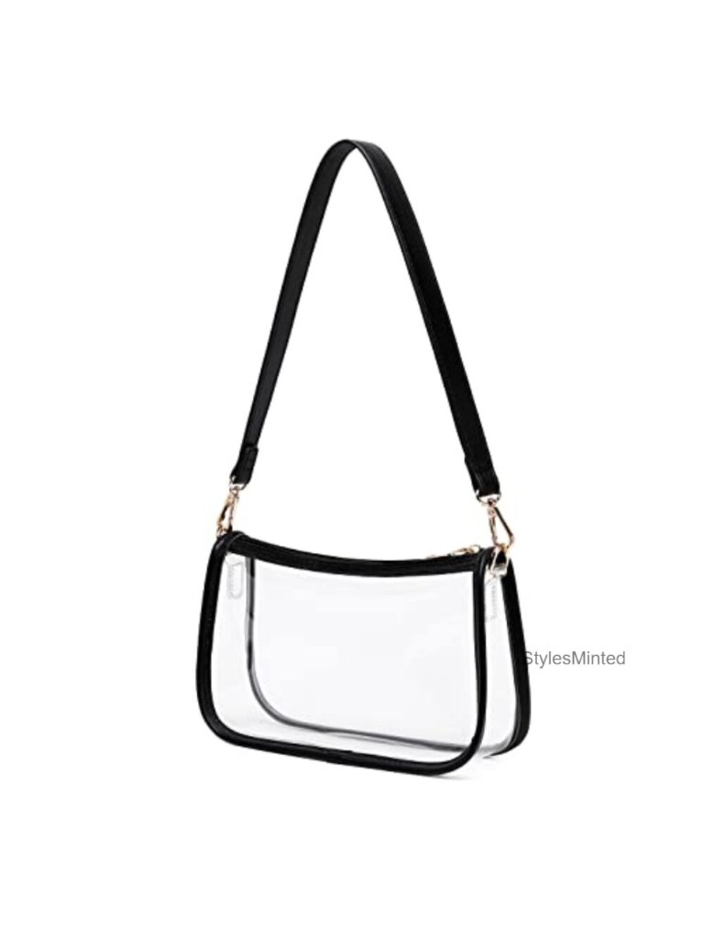 Clear Purse Stadium Approved Transparent Tote PVC Plastic Gold Hardware Handbag